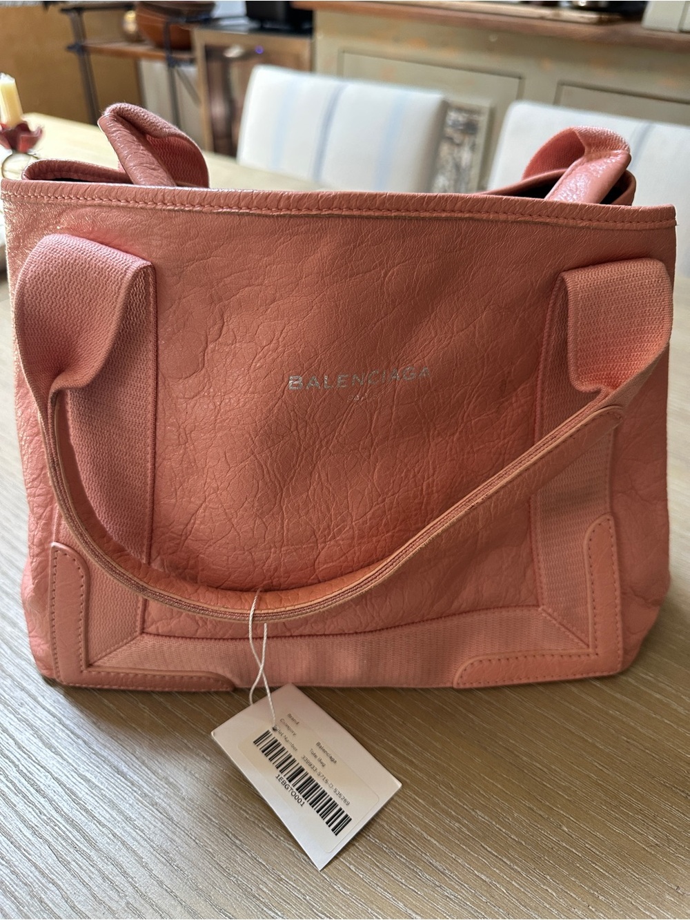 Balenciaga Coral Pink Leather Tote “Cabas”